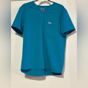 Figs Men's Teal V-Neck Short Sleeve Tee